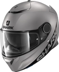 Shark Spartan 1.2 Blank Zwart Antraciet Matt AMA -Shark Verkoopwinkel 1 spartan blank ama 34lfront he3432