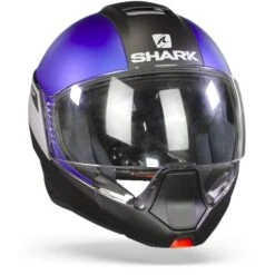 Shark Evojet Karonn Mat Zwart Zilver Blauw KSB Systeemhelm -Shark Verkoopwinkel Shark evojet karonn mat black silver blue.35