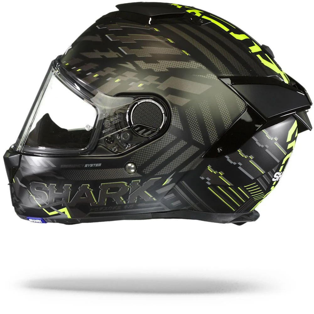 Shark Spartan GT Bcl. Micr. E-Brake Mat Mat Zwart Geel Antraciet KYA Integraalhelm 4 Shark Spartan GT Bcl. Micr. E-Brake Mat Mat Zwart Geel Antraciet KYA Integraalhelm - Afbeelding 2