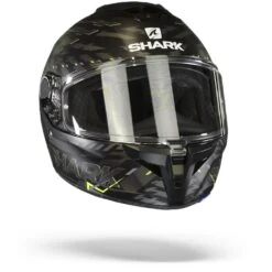 Shark Spartan GT Bcl. Micr. E-Brake Mat Mat Zwart Geel Antraciet KYA Integraalhelm