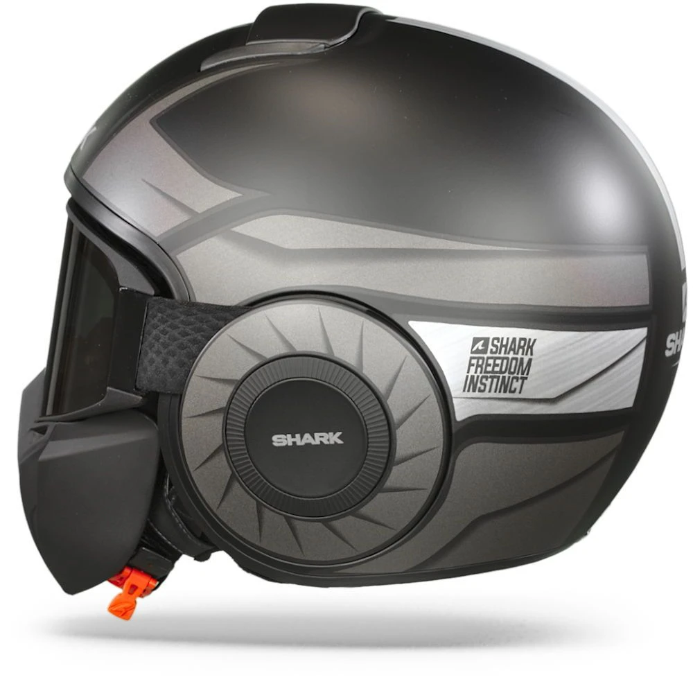 Shark Street Drak Tribute Rm Mat Zwart Chrom Zilver KUS Jethelm 3 Shark Street Drak Tribute Rm Mat Zwart Chrom Zilver KUS Jethelm