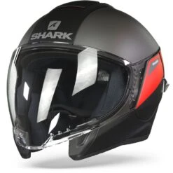 Shark Citycruiser Karonn Mat Zwart Antraciet Rood KAR Jethelm