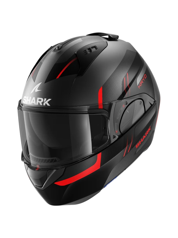 Shark Evo ES Kryd Mat Antraciet Zwart Rood AKR Systeemhelm 4 Shark Evo ES Kryd Mat Antraciet Zwart Rood AKR Systeemhelm - Afbeelding 2