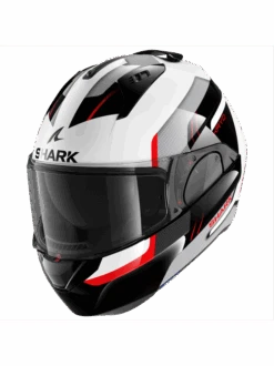 Shark Evo ES Kryd Wit Zwart Rood WKR Systeemhelm