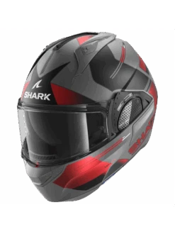 Shark Evo GT Tekline Mat Antraciet Chrom Rood AUR Systeemhelm