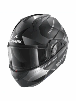 Shark Evo GT Tekline Mat Antraciet Chrom Zilver AUS Systeemhelm