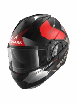 Shark Evo GT Tekline Mat Zwart Chrom Rood KUR Systeemhelm -Shark Verkoopwinkel shark evo gt tekline mat black chrom red kur 1