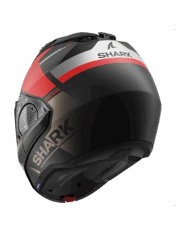 Shark Evo GT Tekline Mat Zwart Chrom Rood KUR Systeemhelm