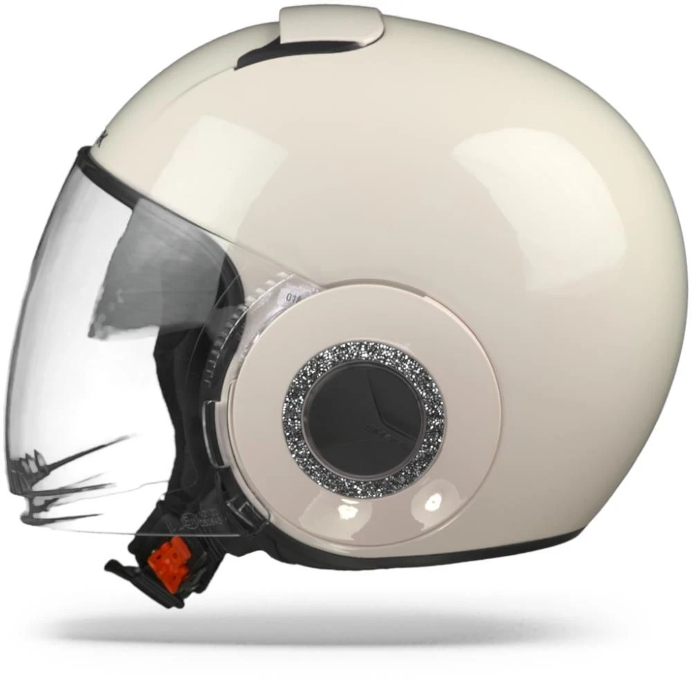 Shark Nano Swarovski Crystal Blank PAR Roze Powder Jethelm 4 Shark Nano Swarovski Crystal Blank PAR Roze Powder Jethelm - Afbeelding 2