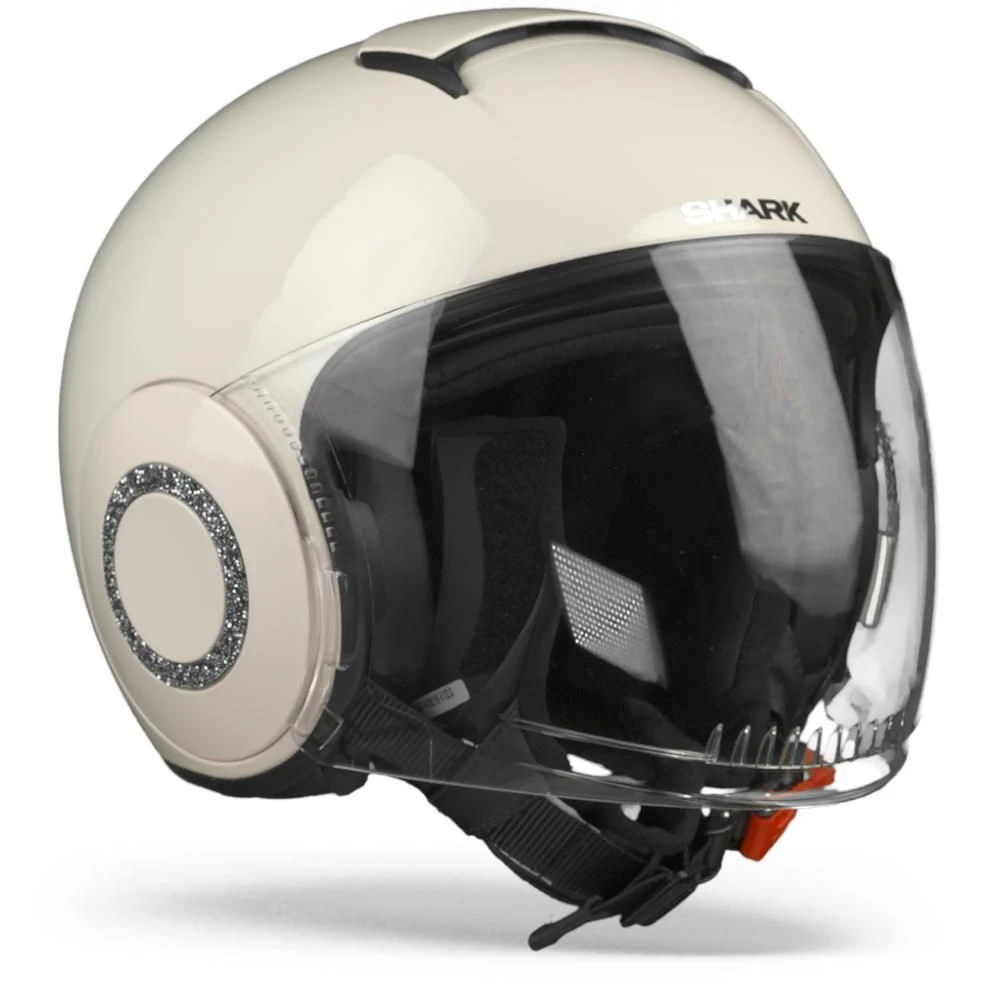 Shark Nano Swarovski Crystal Blank PAR Roze Powder Jethelm 6 Shark Nano Swarovski Crystal Blank PAR Roze Powder Jethelm - Afbeelding 4