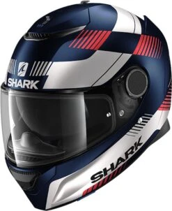 Shark Spartan 1.2 Strad Mat Blauw Wit Rood BWR -Shark Verkoopwinkel shark spartan 1 2 strad mat blue white red full face helmet