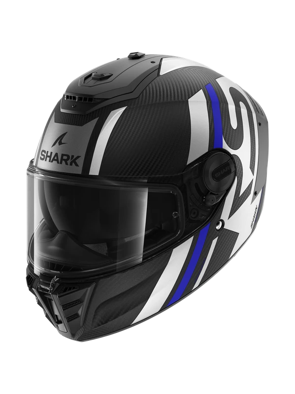 Shark Spartan RS Carbon Shawn Mat Carbon Blauw Zilver DBS Integraalhelm 4 Shark Spartan RS Carbon Shawn Mat Carbon Blauw Zilver DBS Integraalhelm - Afbeelding 2