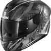 Shark D-SKWAL 2 SHIGAN Mat Black Silver Silver -Shark Verkoopwinkel shark d skwal 2 shigan mat kss black silver silver full face helmet helm casque kask casco 1 4