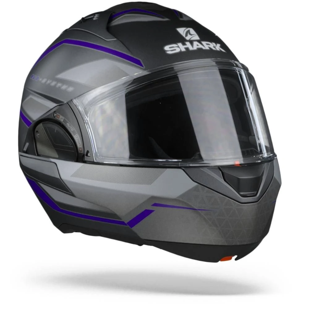 Shark Evo ES Yari ABS Mat Antraciet Blauw Zilver Systeemhelm 4 Shark Evo ES Yari ABS Mat Antraciet Blauw Zilver Systeemhelm - Afbeelding 2