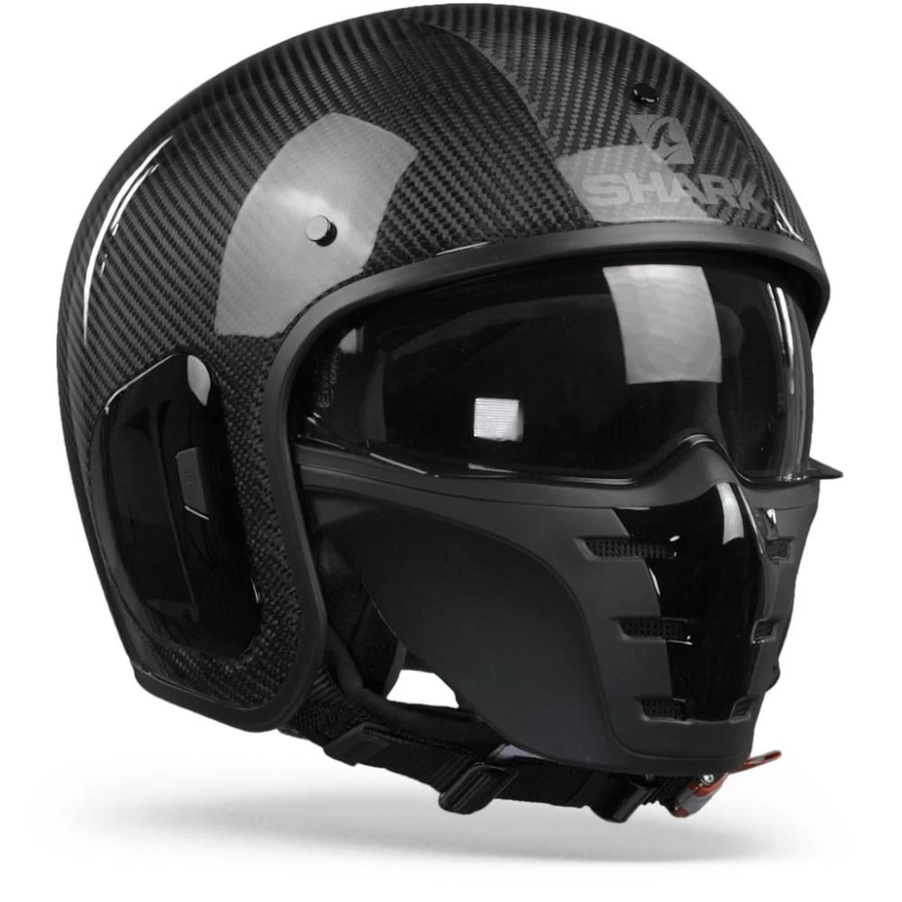 Shark S-Drak 2 Carbon Skin DKS Carbon Zilver Zwart Jethelm 7 Shark S-Drak 2 Carbon Skin DKS Carbon Zilver Zwart Jethelm - Afbeelding 5