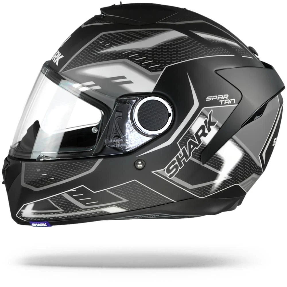 Shark Spartan 1.2 Antheon Mat Zwart Wit Zwart KWK Integraalhelm 5 Shark Spartan 1.2 Antheon Mat Zwart Wit Zwart KWK Integraalhelm - Afbeelding 3