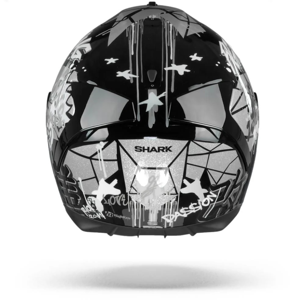 Shark Spartan 1.2 Lorenzo Catalunya GP Zwart Wit Glitter KWX Integraalhelm 6 Shark Spartan 1.2 Lorenzo Catalunya GP Zwart Wit Glitter KWX Integraalhelm - Afbeelding 5