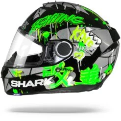 Shark Spartan 1.2 Lorenzo Catalunya GP Zwart Groen Glitter KGX Integraalhelm -Shark Verkoopwinkel sharkspartanlorenzogatalunyagpkgx.10 1